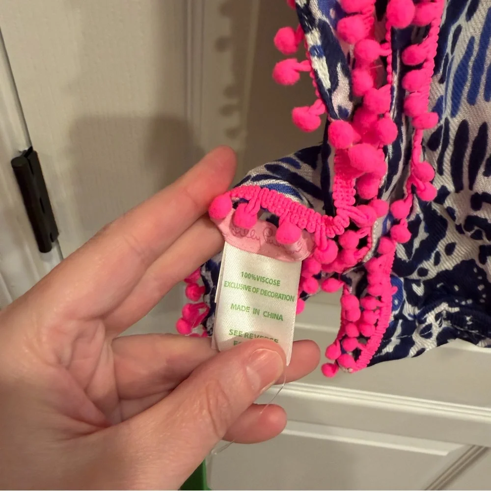 NWT Lilly Pulitzer Resort Infinity Loop Scarf Tons Of Fun Elephants Tassel
